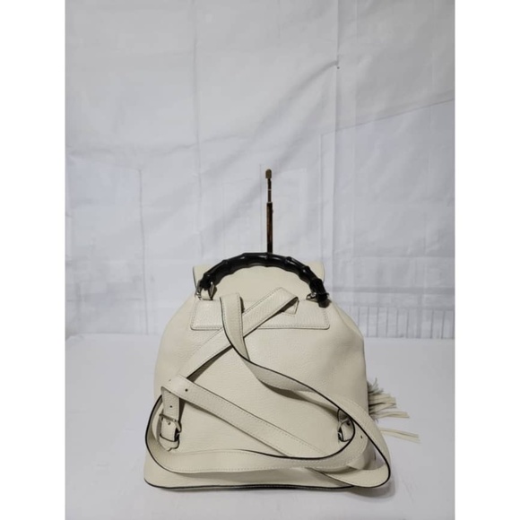 Authentic Gucci Bamboo Rucksack Fringe Backpack Off-White - Picture 6 of 13